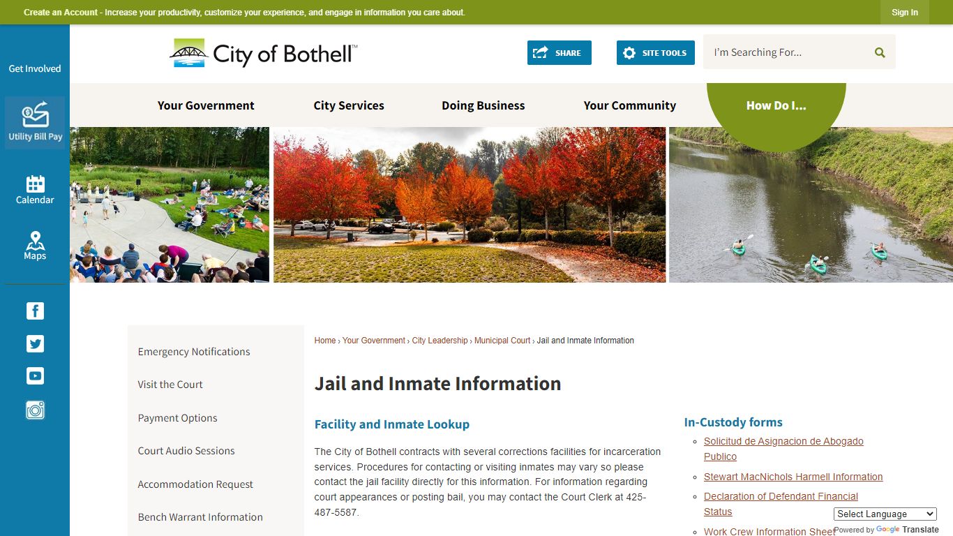 Jail and Inmate Information | Bothell WA