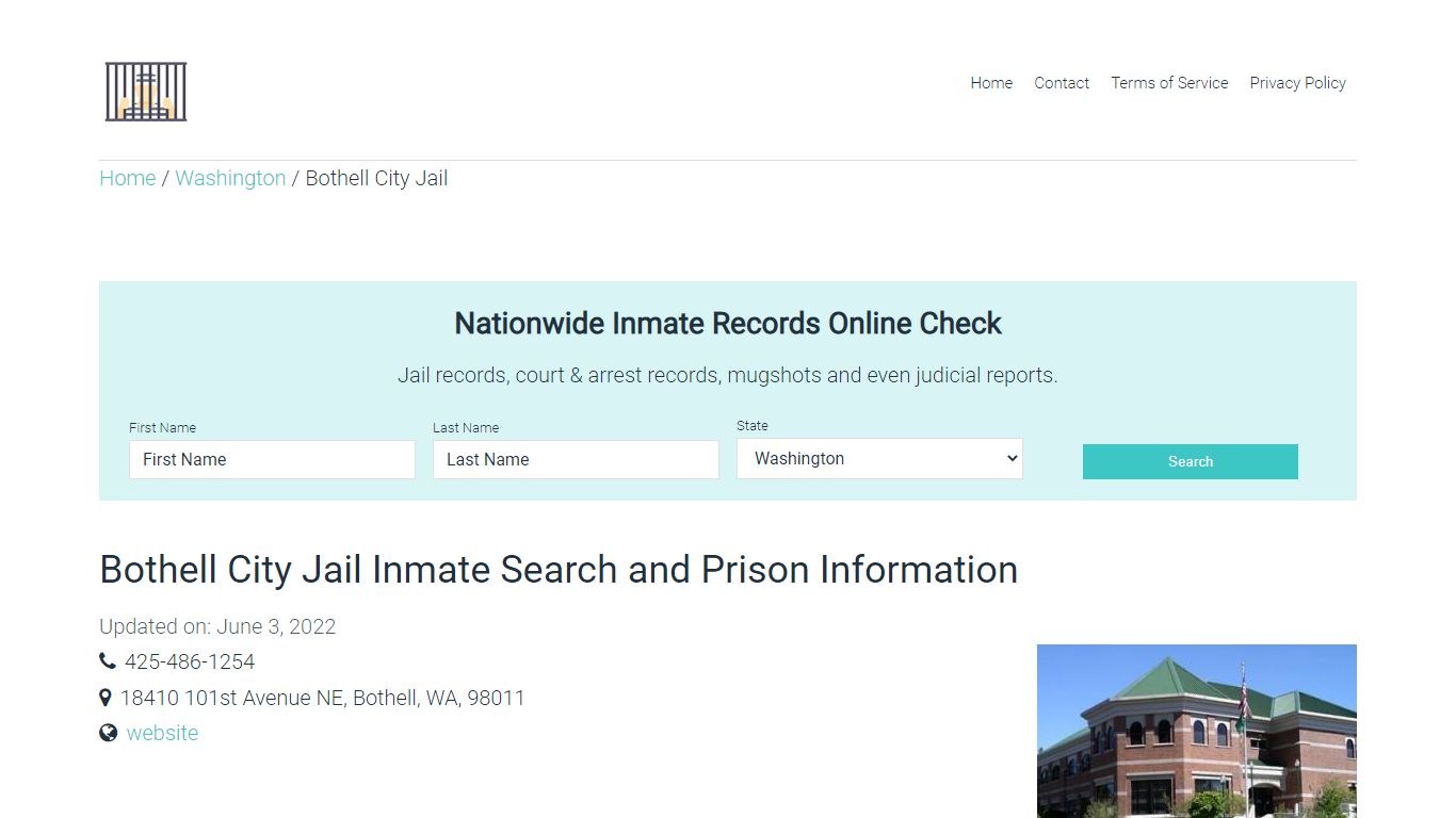 Bothell City Jail Inmate Search, Visitation, Phone no ...