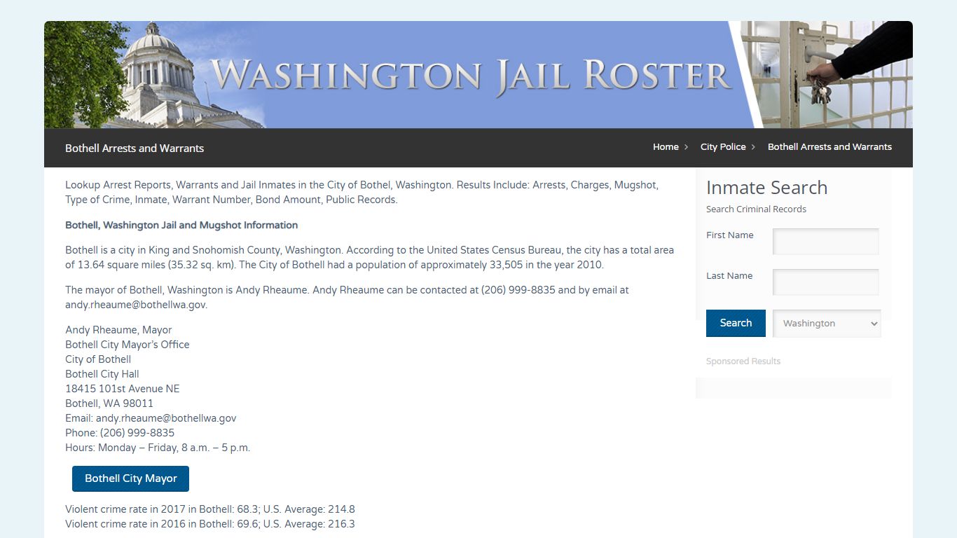 Bothell Arrests and Warrants | Jail Roster Search